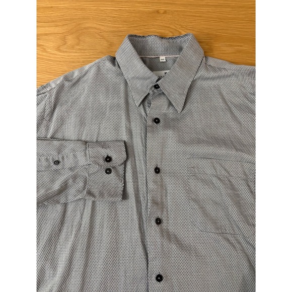 Courreges Other - Courreges  Mens Grey Geometric Diamond Button Down Shirt Size 42 L